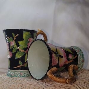 Rare 2005 Jeanette McCall Dogwood Icing On The Cake Blue Sky Clayworks Mugs